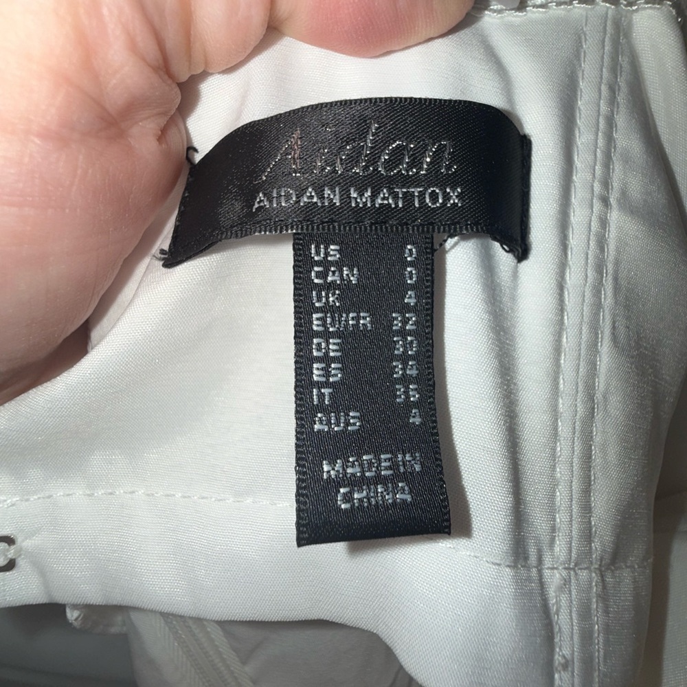 New Aidan Mattox Strapless Crepe Long Dress in Ivory - Picture 12 of 15